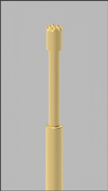 100mil Spring Test Probe dengan Crown Tip dan BeCu Plunger untuk Keakuratan Hit Tinggi