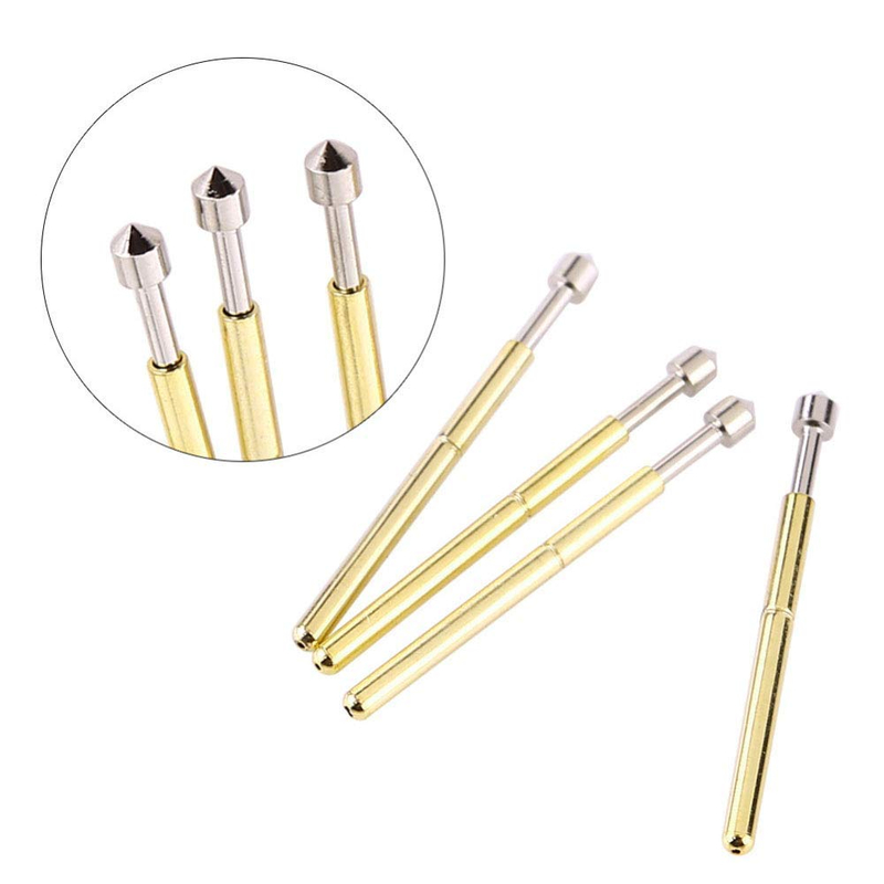 P75-E2 Spring Test Probe dengan kepala kerucut 1,3 mm dan diameter tabung 1,02 mm untuk pengujian PCB 3A