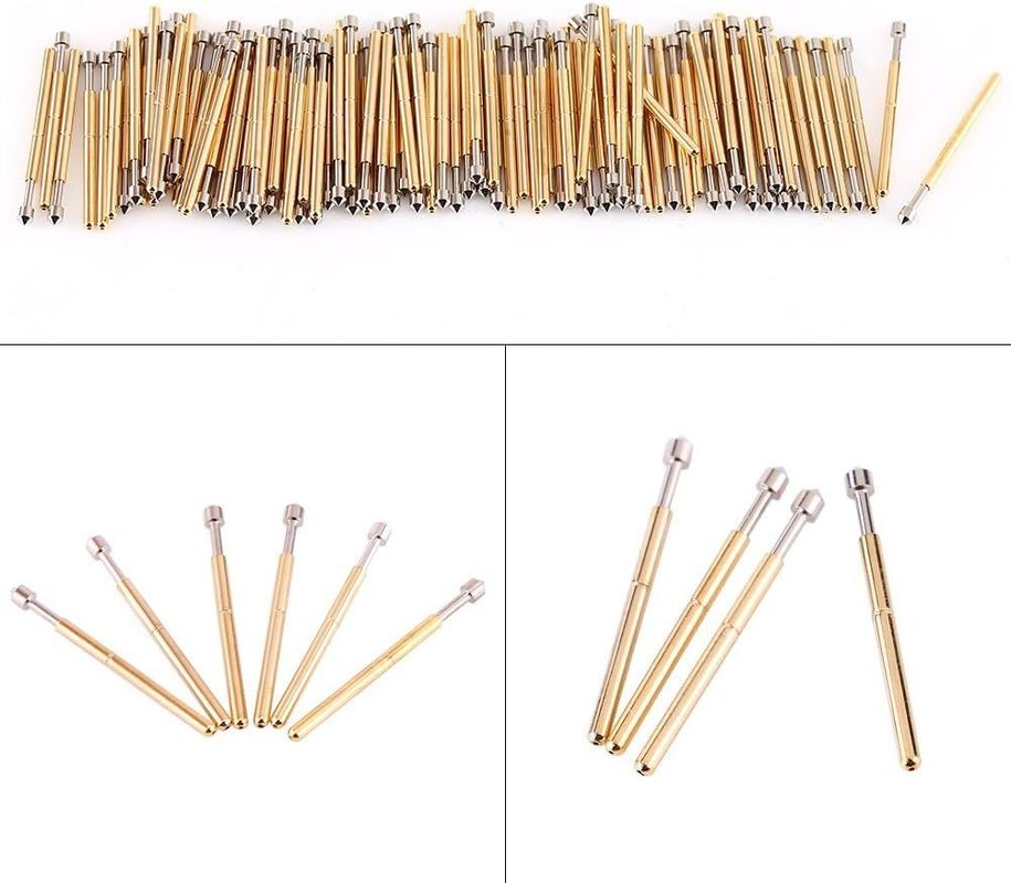 Spring Contact Probe Pogo Pin dengan 3A Current Rating 50mΩ Resistance dan 2.5mm Stroke untuk pengujian PCB
