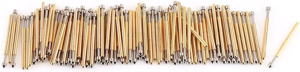 100 Pieces P75-E2 Cone Head Spring Test Probe with 16mm Length and 1.4mm Boring Size for PCB Testing