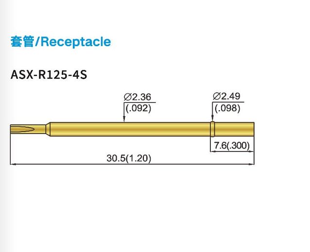 Ukuran Khusus Probe Spring Steel Stainless dengan BeCu/SK4 Plunger untuk Aplikasi ICT