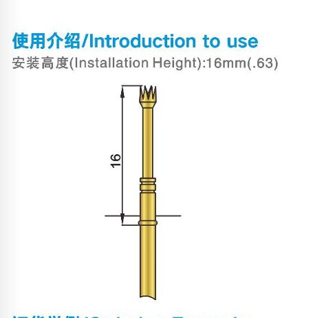 Ukuran Khusus Probe Spring Steel Stainless dengan BeCu/SK4 Plunger untuk Aplikasi ICT